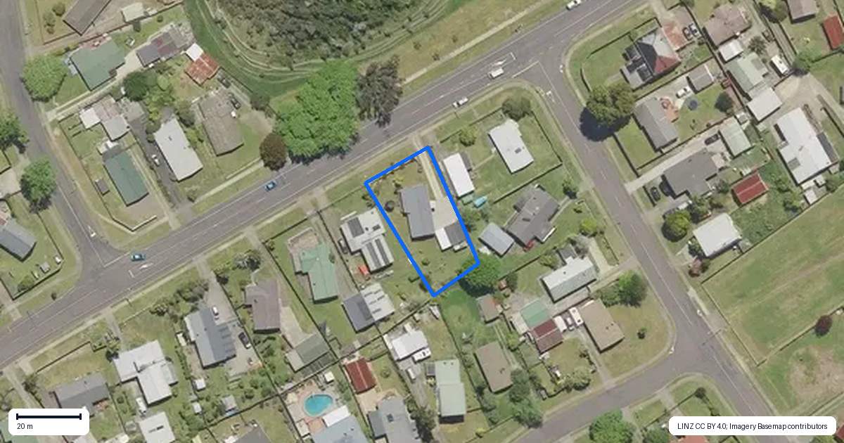 Property context map for 142 Valley Road, Kawerau