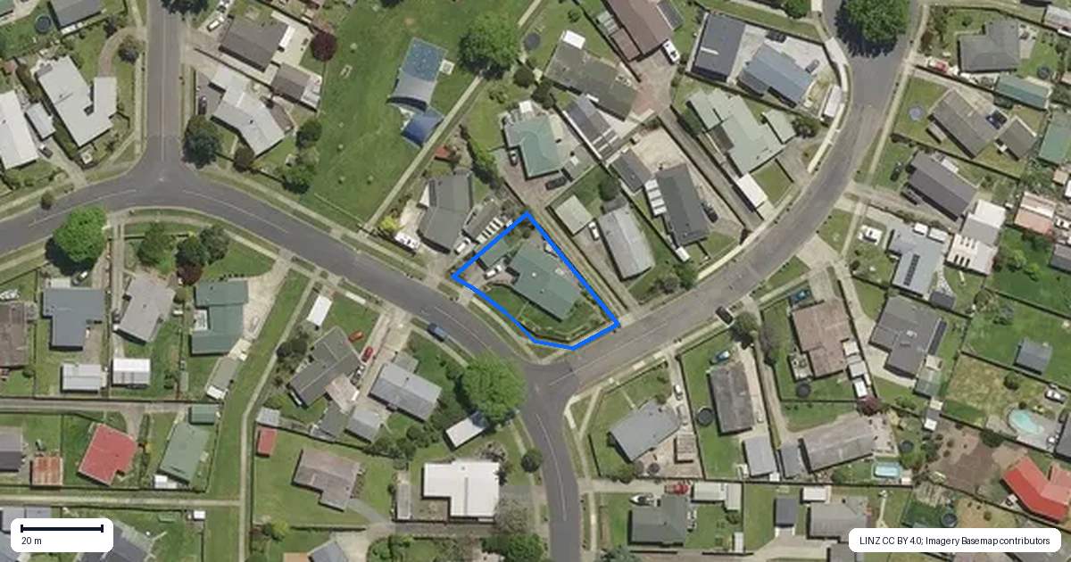 Property context map for 25 Puriri Crescent, Edgecumbe