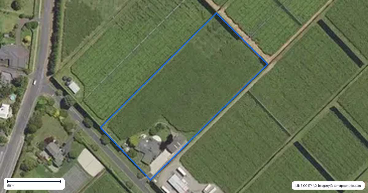 Property context map for 13 James Road, Te Puna