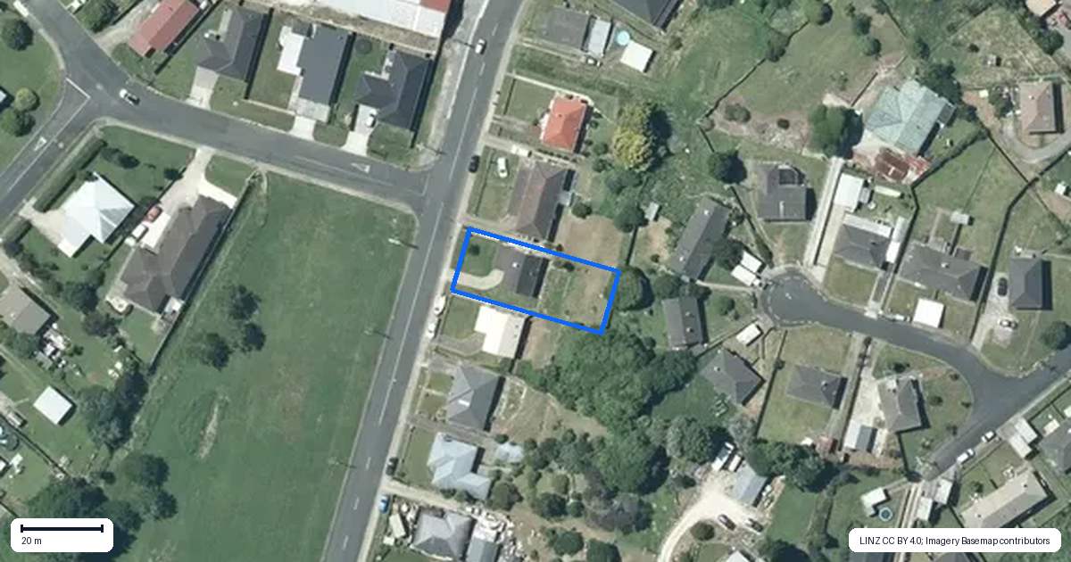 Property context map for 27 Ward Street, Te Kuiti