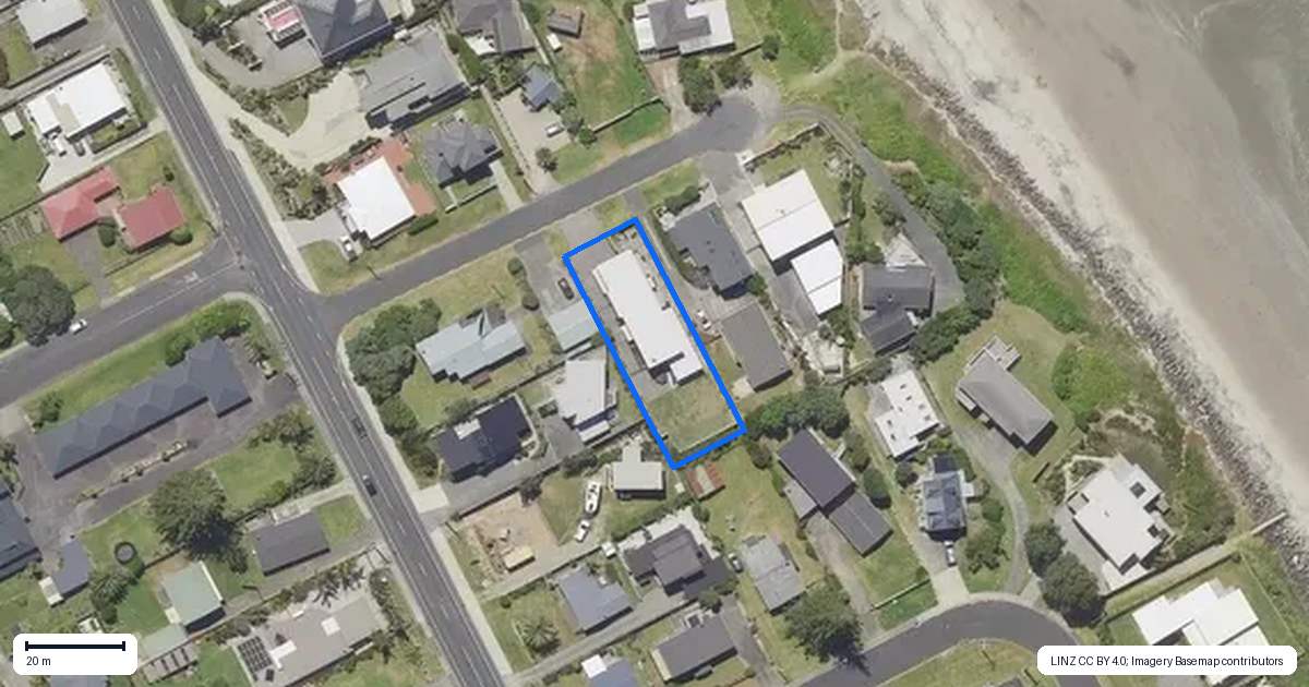 Property context map for 1 Ayr Street, Waihi Beach