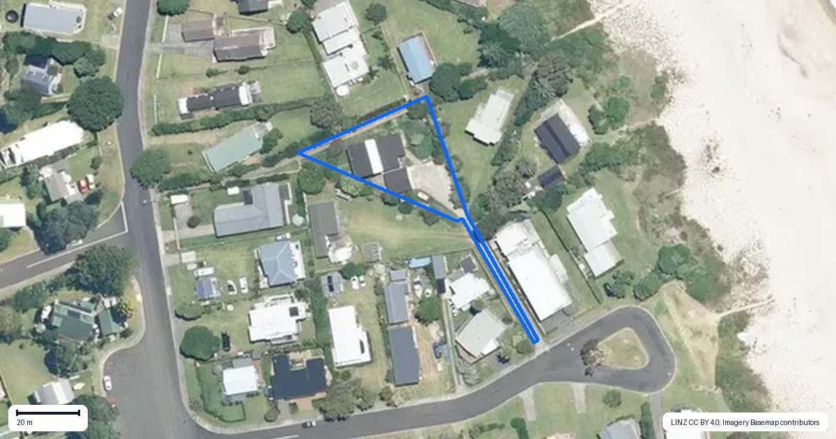 Property context map for 9 Tuna Place, Whiritoa, Waihi