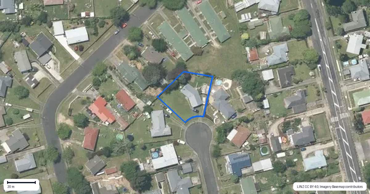 Property context map for 1 George Place, Tokoroa