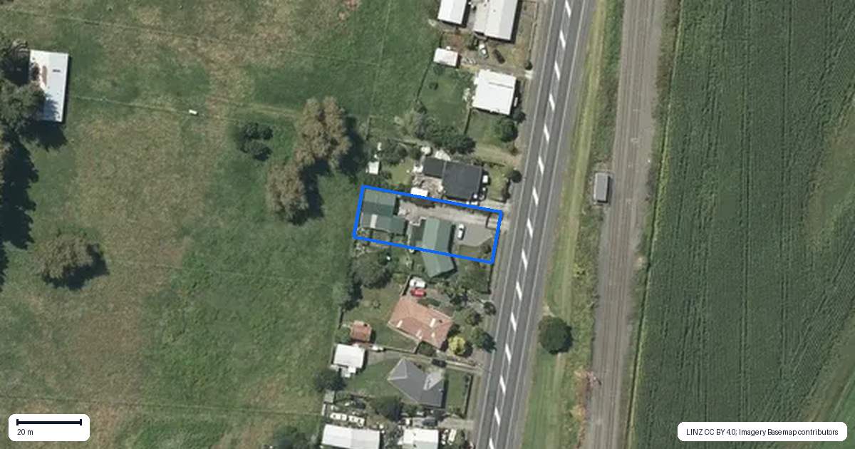 Property context map for 70 Great South Road, Huntly