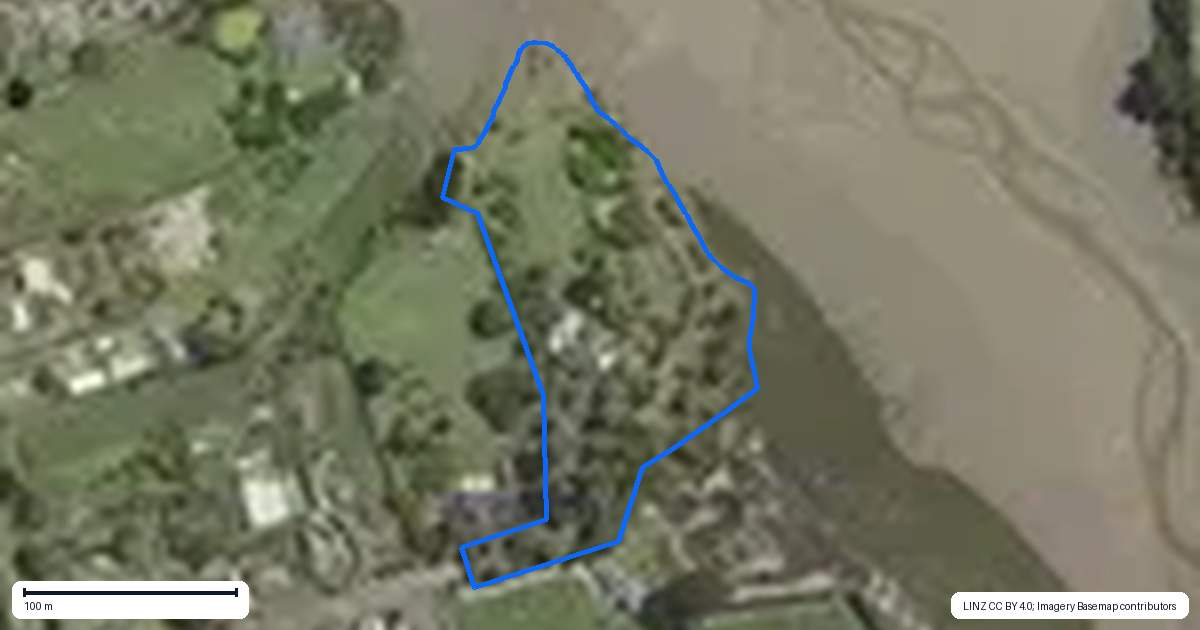 Property context map for 20 Park Lane, Te Puna