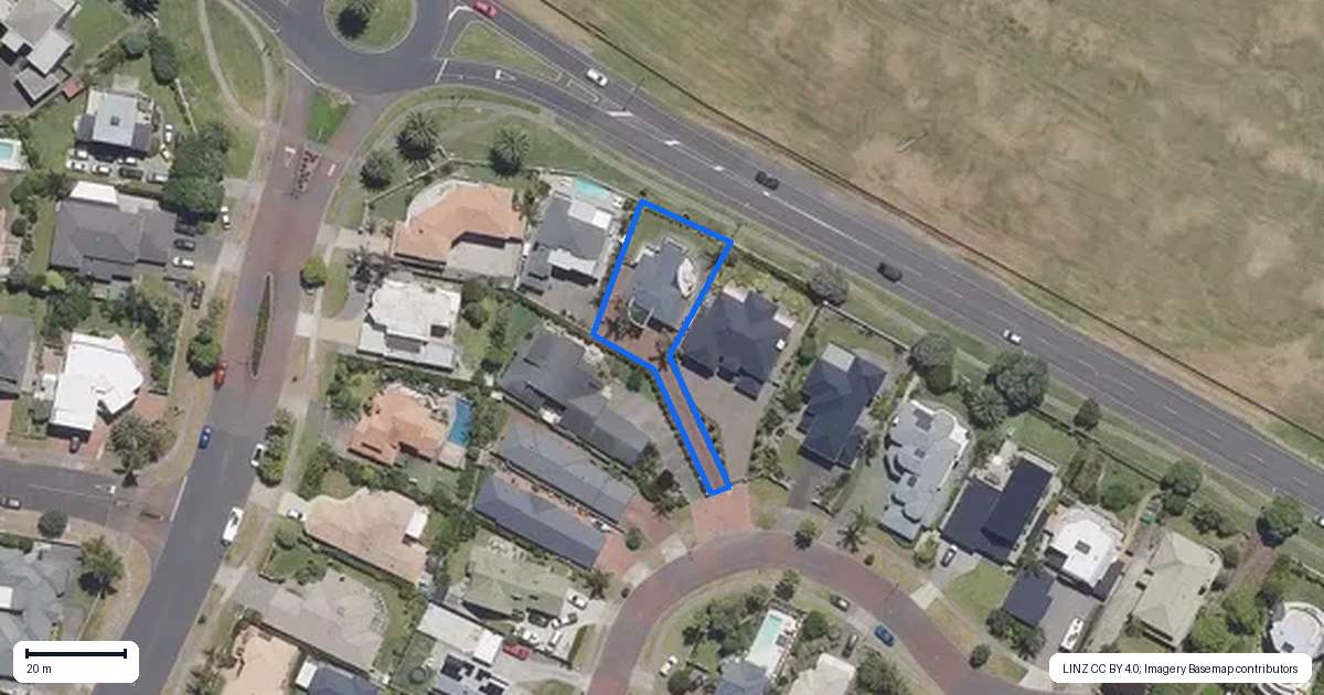 Property context map for 21 Malibu Key, Papamoa Beach, Papamoa