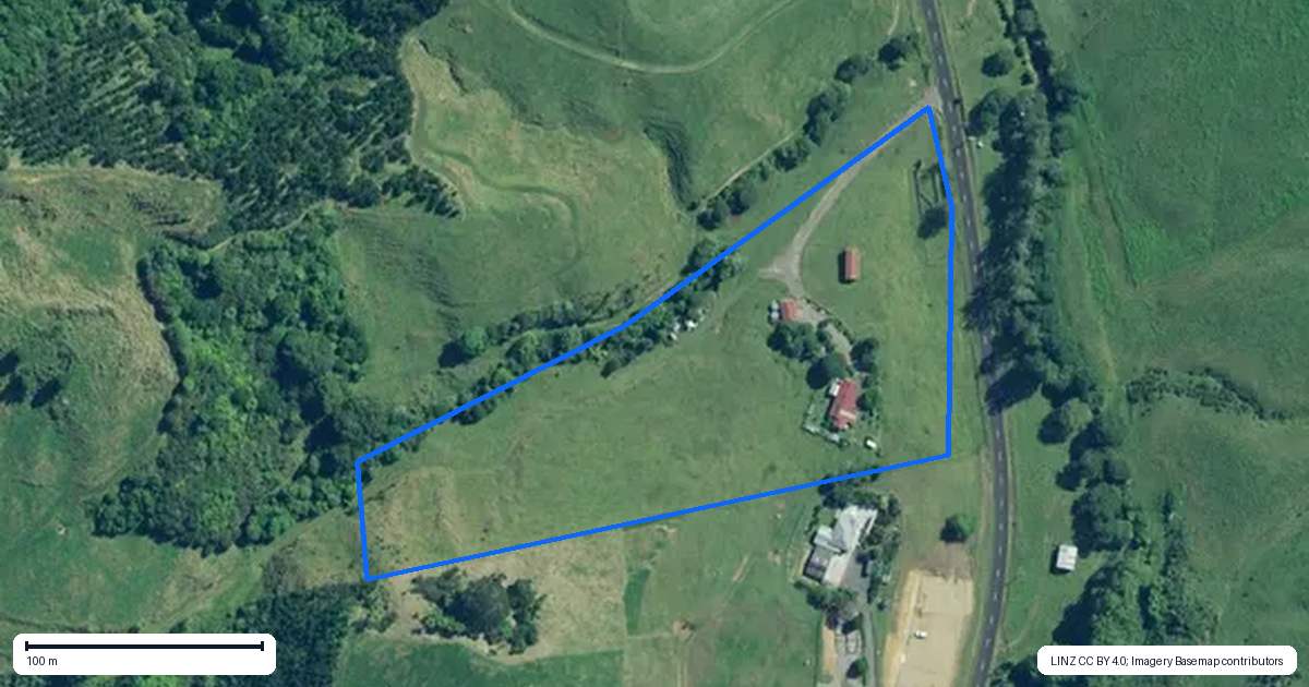 Property context map for 258 Woodlands Road, Waihi