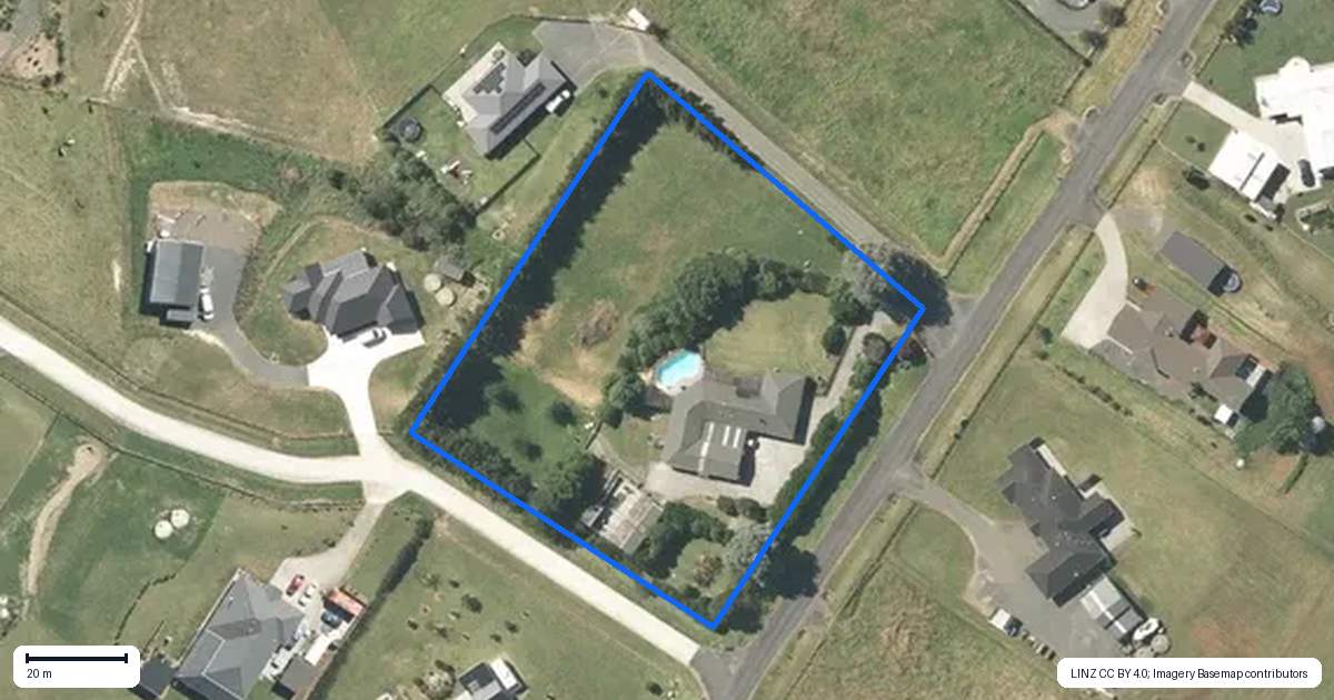 Property context map for 95 Vineyard Road, Te Kauwhata