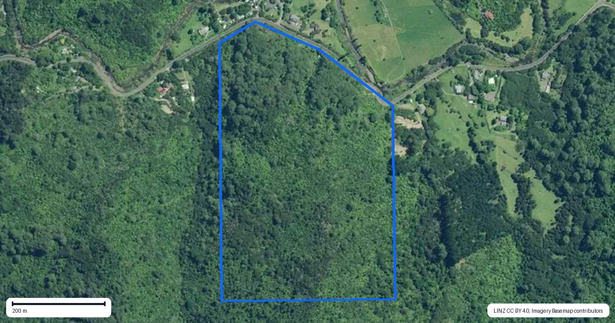 Property context map for 294 Tapu Coroglen Road, Tapu, Thames