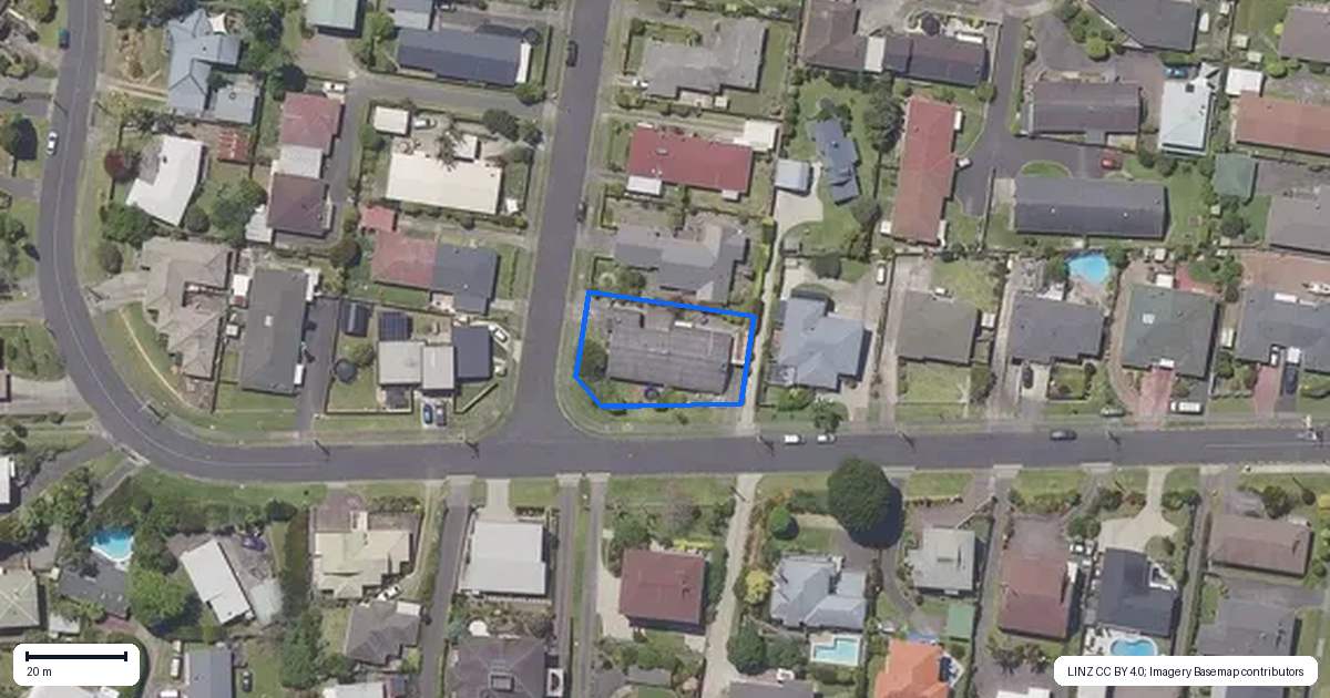Property context map for 1 Linklater Avenue, Bellevue, Tauranga