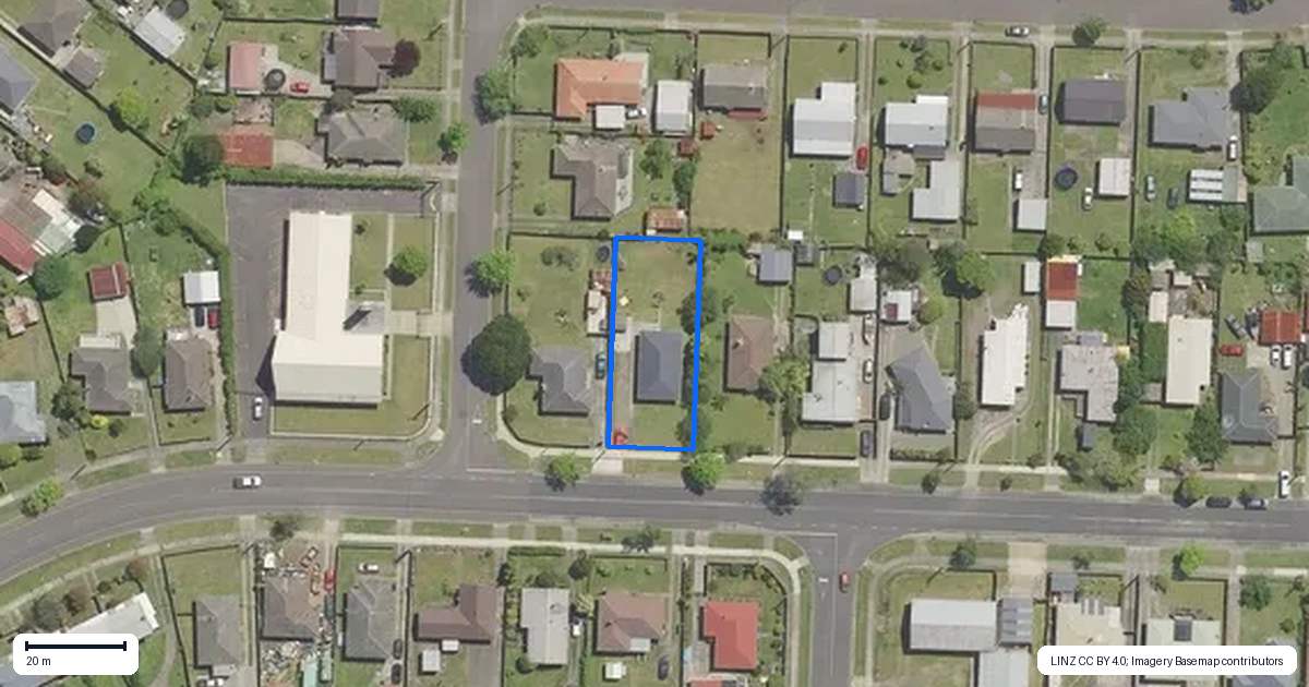 Property context map for 25 Onslow Street, Kawerau