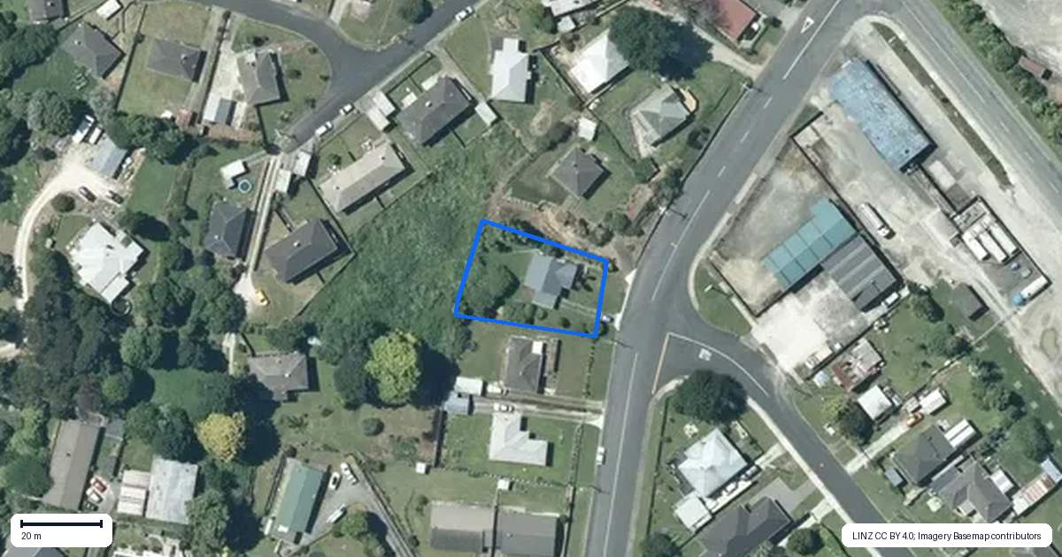 Property context map for 38 King Street West, Te Kuiti