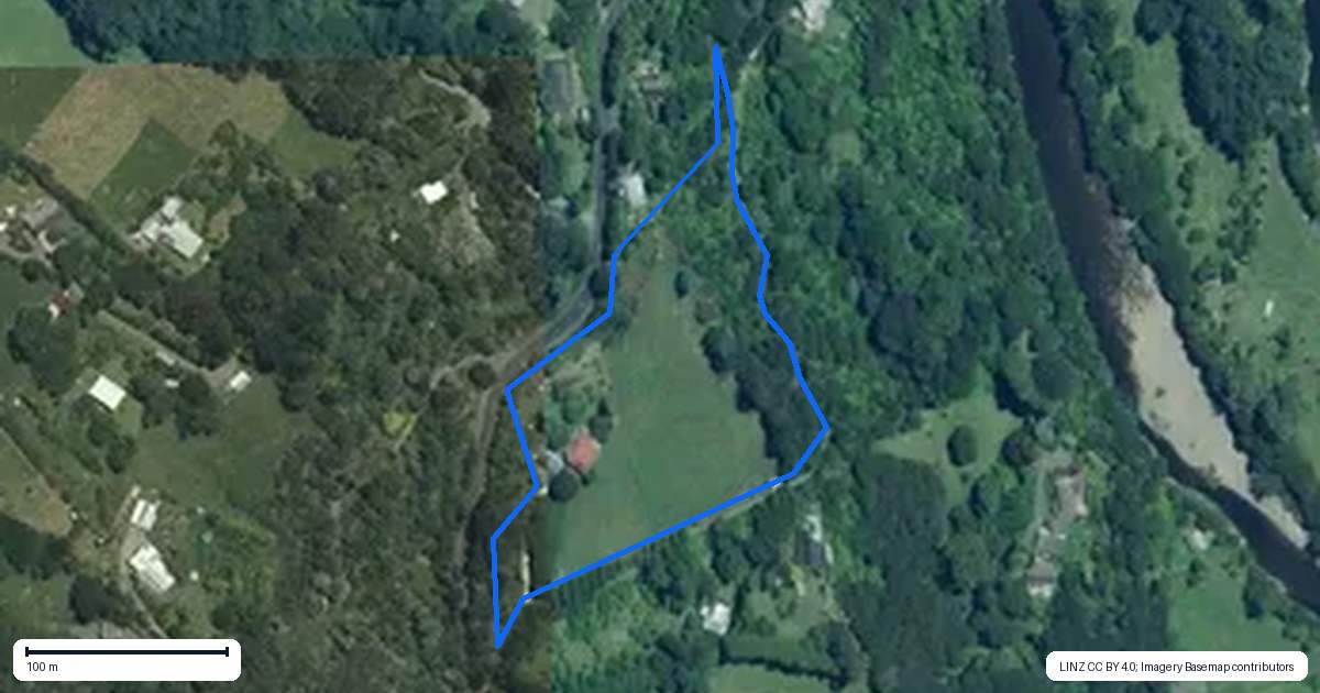 Property context map for 456 Kauaeranga Valley Road, Thames