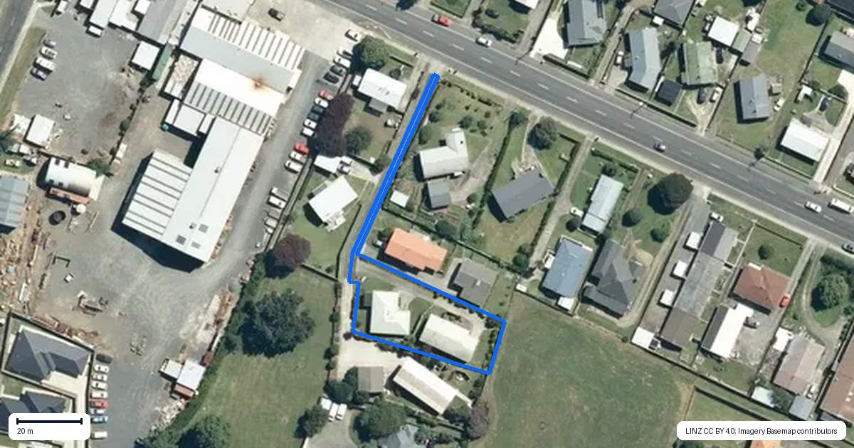 Property context map for 1/1291 Alexandra Street, Te Awamutu