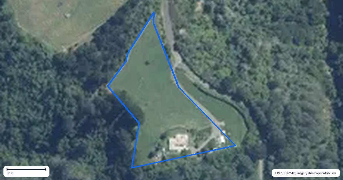 Property context map for 790 Belk Road, Omanawa