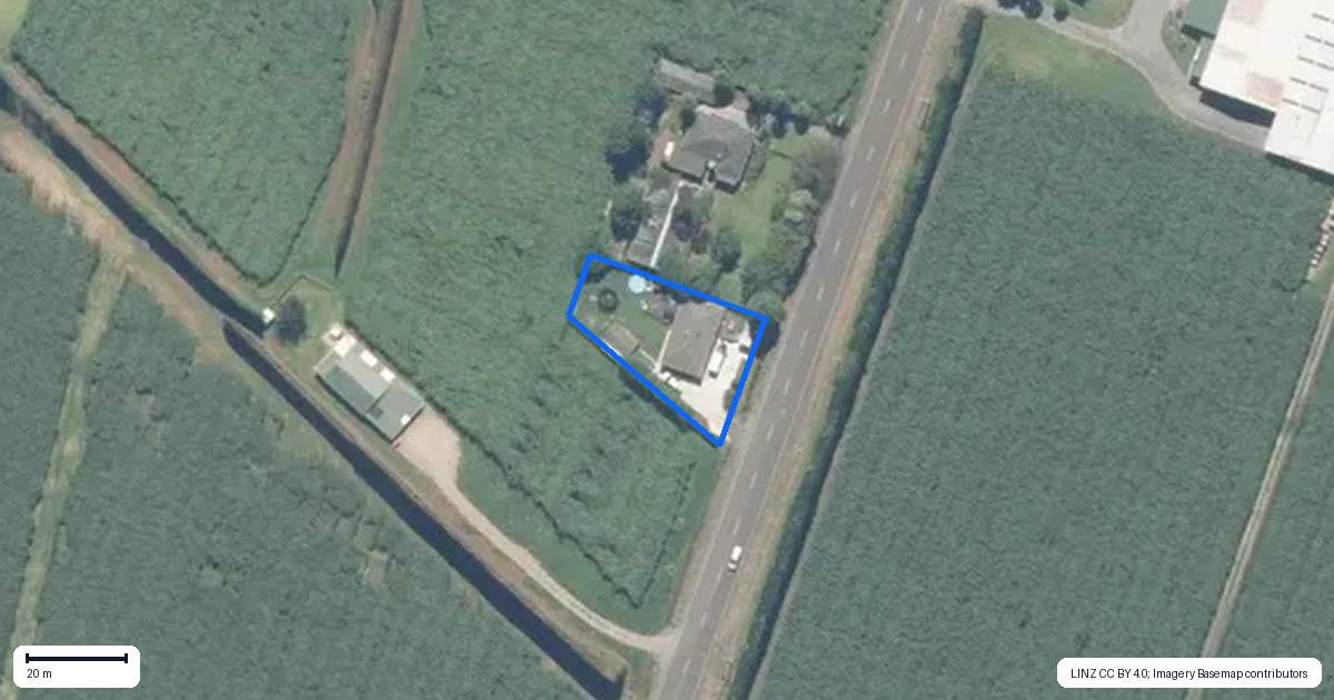 Property context map for 136 No 2 Road, Te Puke