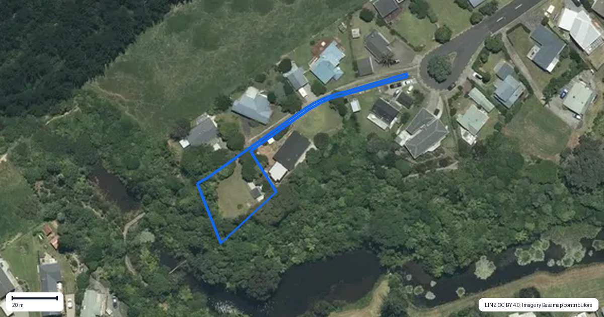 Property context map for 160 Bambury Place, Onemana, Whangamata