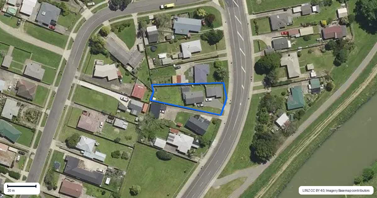 Property context map for 74 College Road, Edgecumbe
