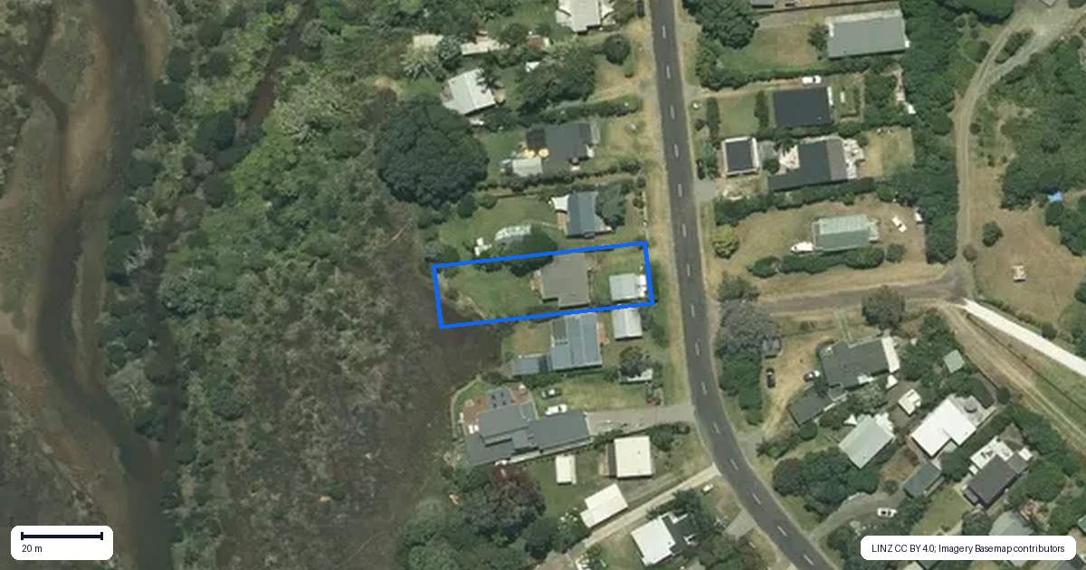 Property context map for 153 Ocean Beach Road, Tairua
