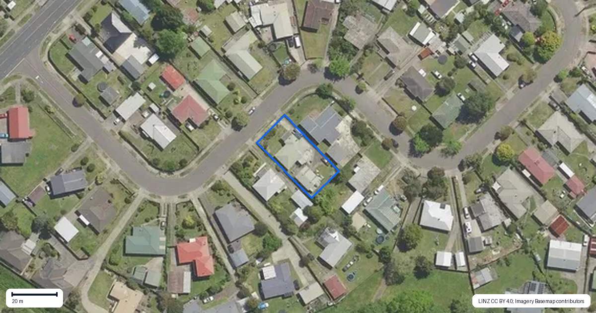 Property context map for 38 Ward Street, Kawerau