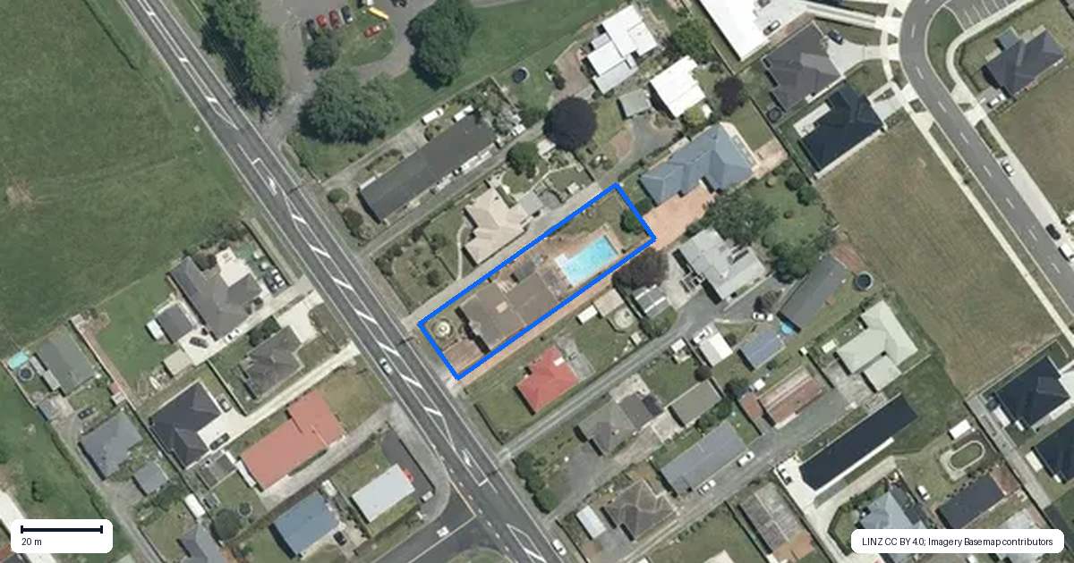 Property context map for 214 Studholme Street, Morrinsville