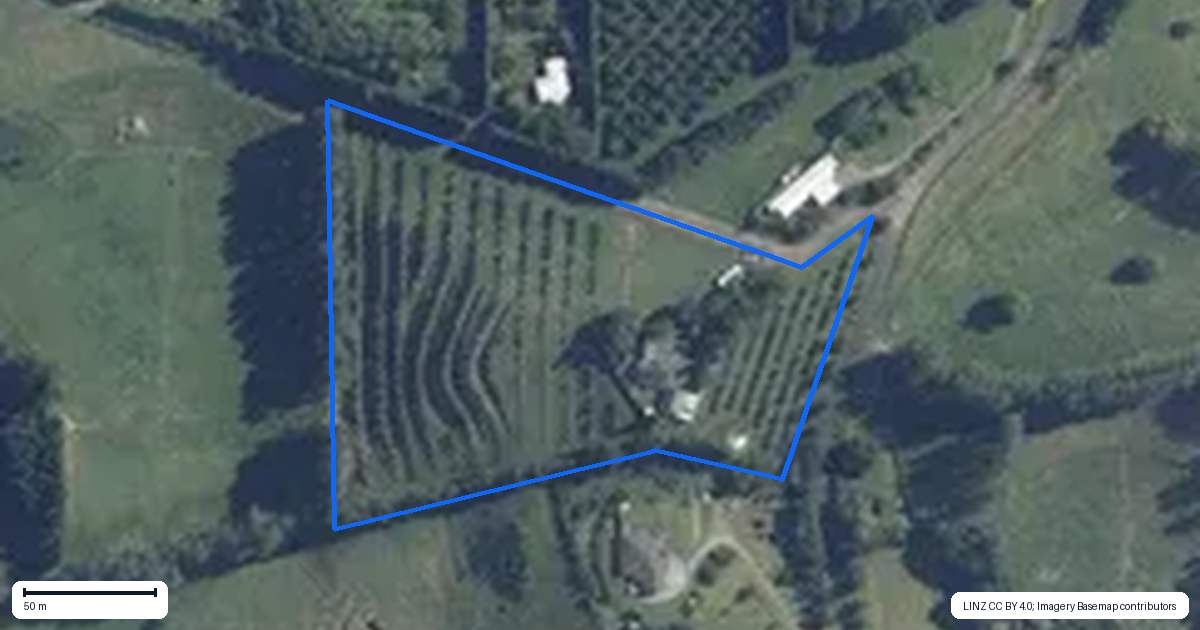 Property context map for 484A Wright Road, Aongatete