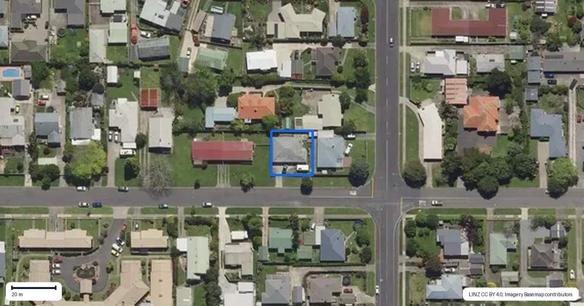 Property context map for 40 Bracken Street, Whakatane
