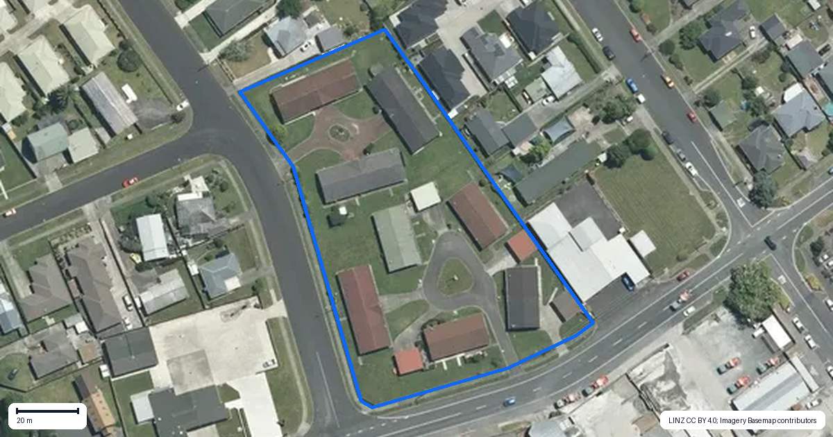 Property context map for 109 Anderson Street, Morrinsville