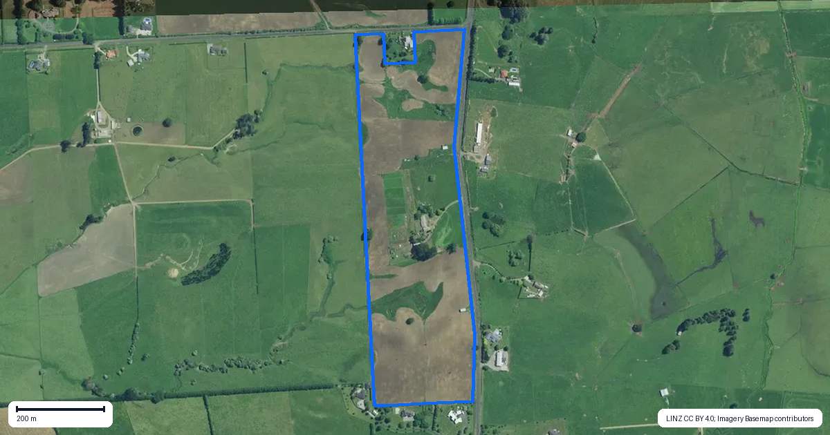 Property context map for 102 Gillard Road, Ngahinapouri, Ohaupo