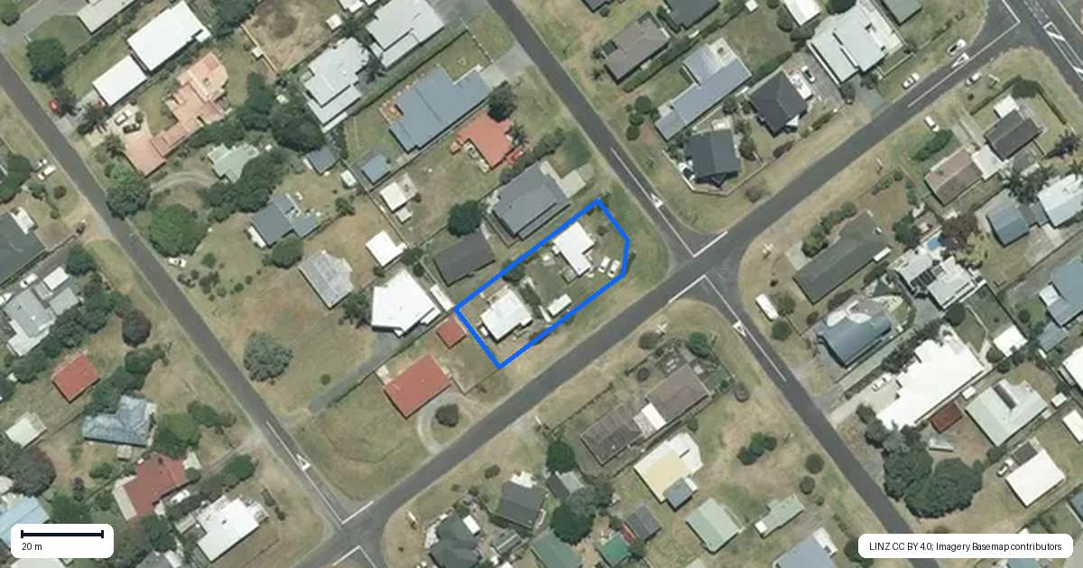 Property context map for 119 Mary Road, Whangamata