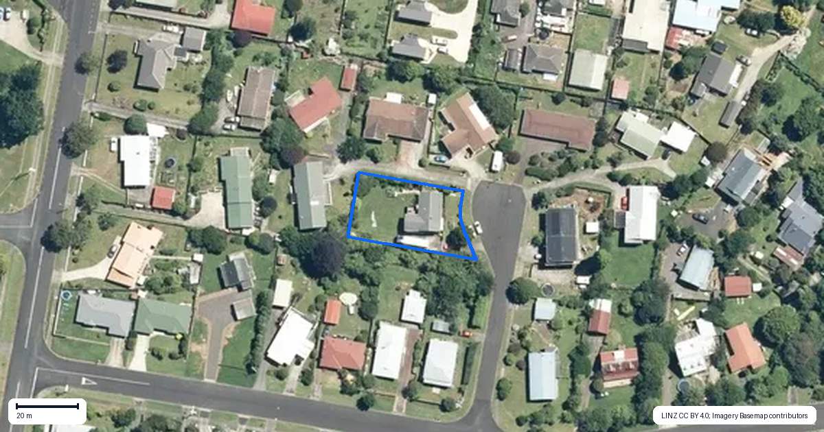 Property context map for 1 Pickett Place, Waihi