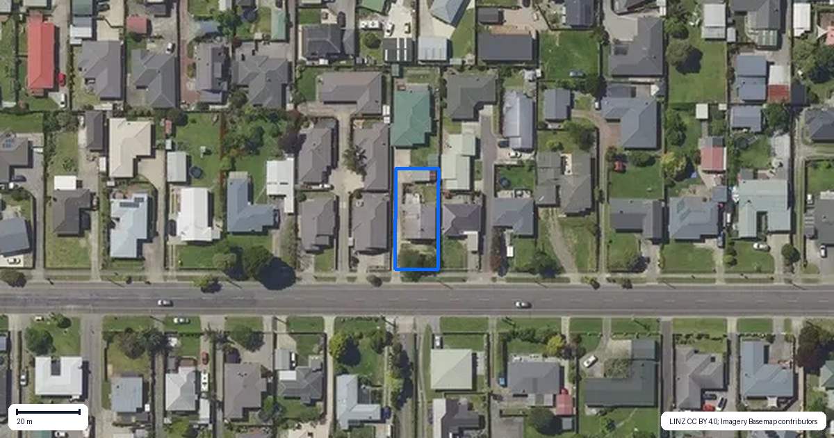 Property context map for 154 James Street, Whakatane