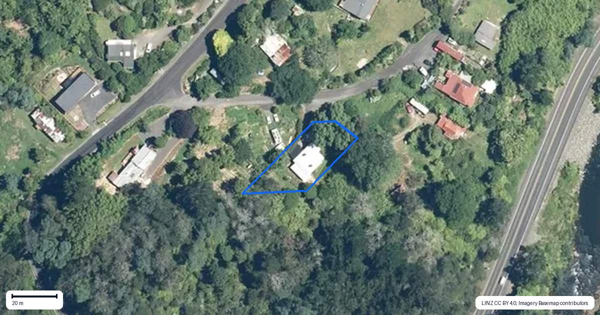 Property context map for 8 Banks Lane, Waikino, Waihi