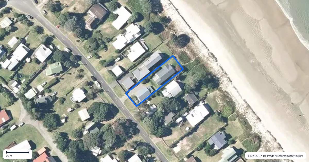 Property context map for 216 Mangakahia Drive, Whangapoua, Coromandel