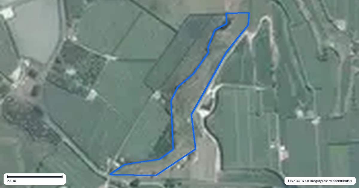 Property context map for 1215 Old Coach Road, Pongakawa