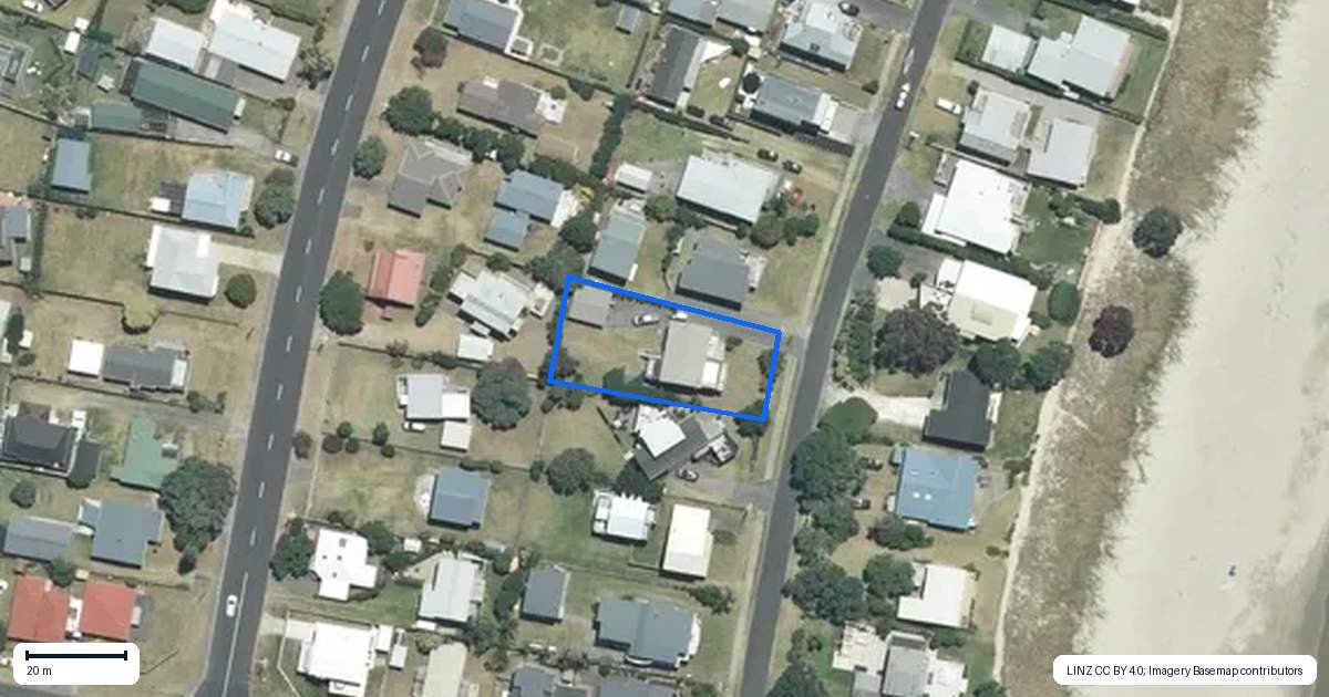 Property context map for 107 Tangaroa Road, Whangamata
