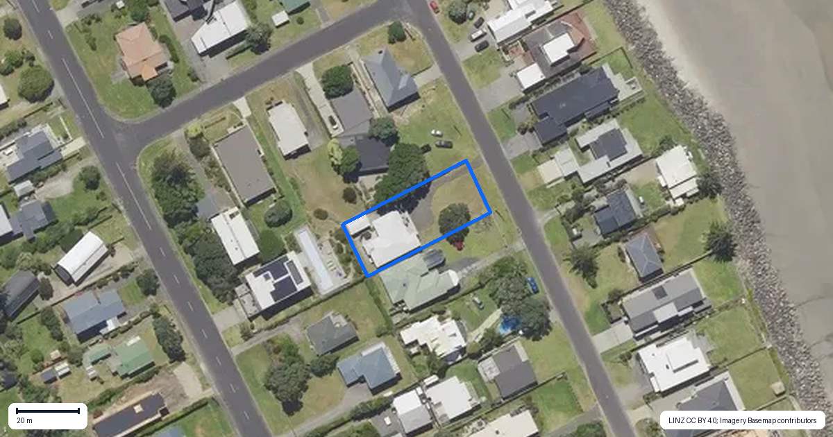 Property context map for 54 Shaw Road, Waihi Beach