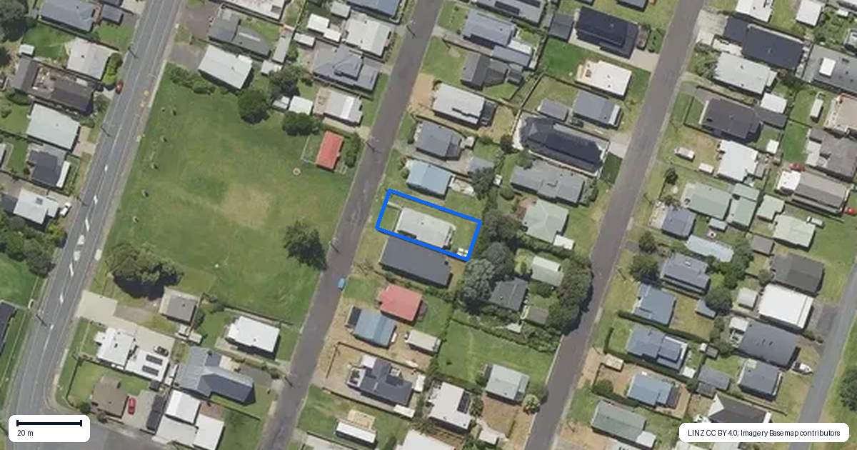 Property context map for 20 Marine Avenue, Waihi Beach