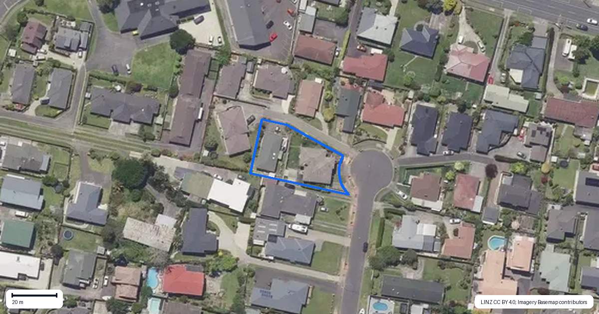 Property context map for 20 Laing Place, Otumoetai, Tauranga