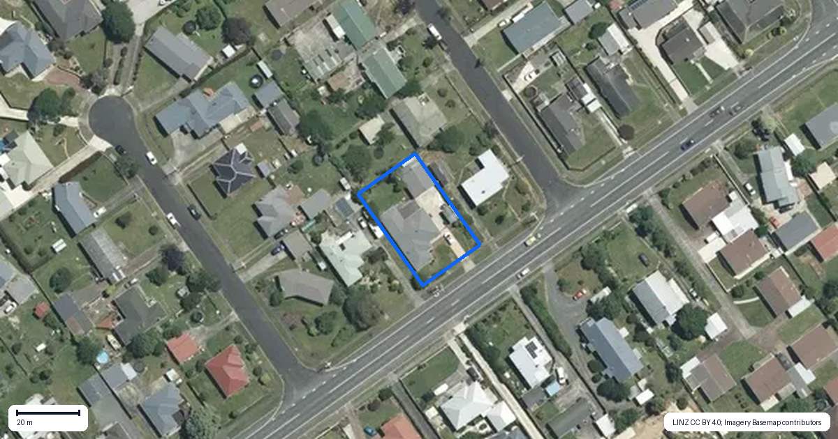 Property context map for 16 Snell Street, Morrinsville