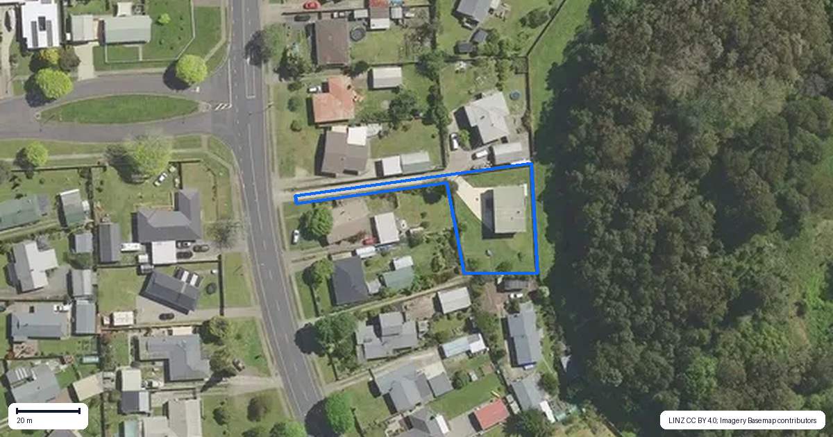 Property context map for 353 River Road, Kawerau