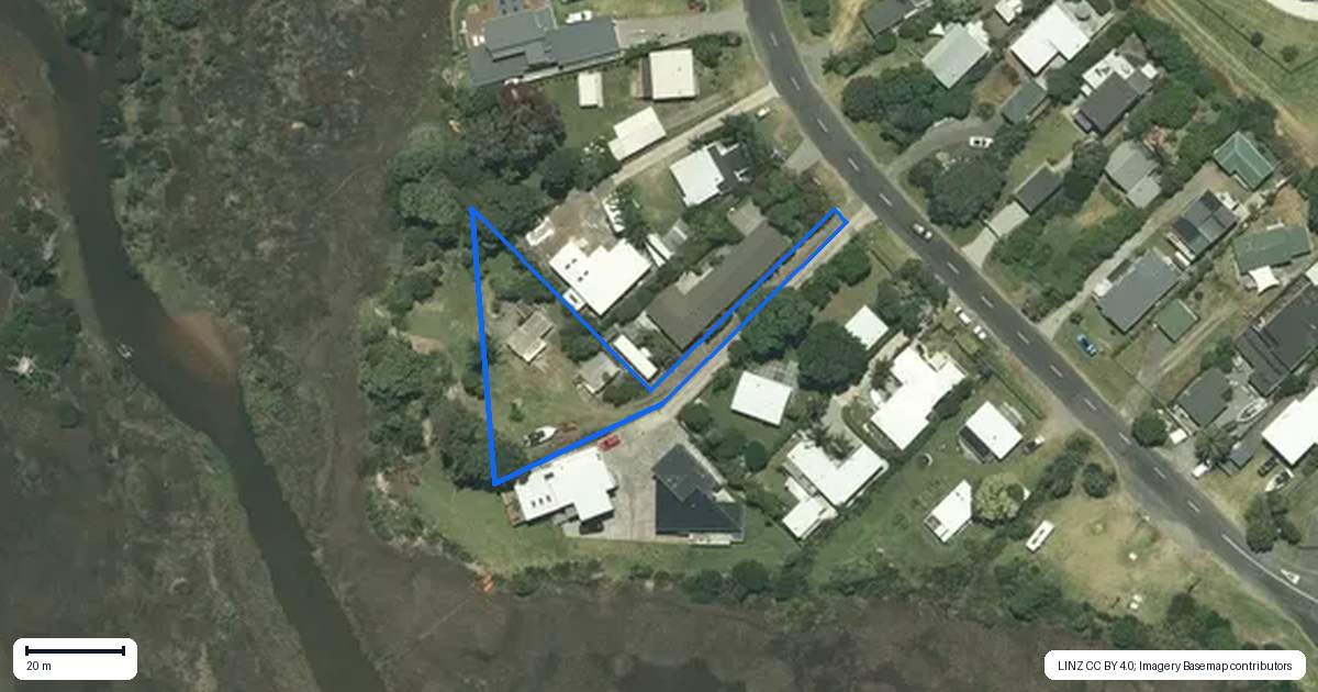 Property context map for 165 Ocean Beach Road, Tairua