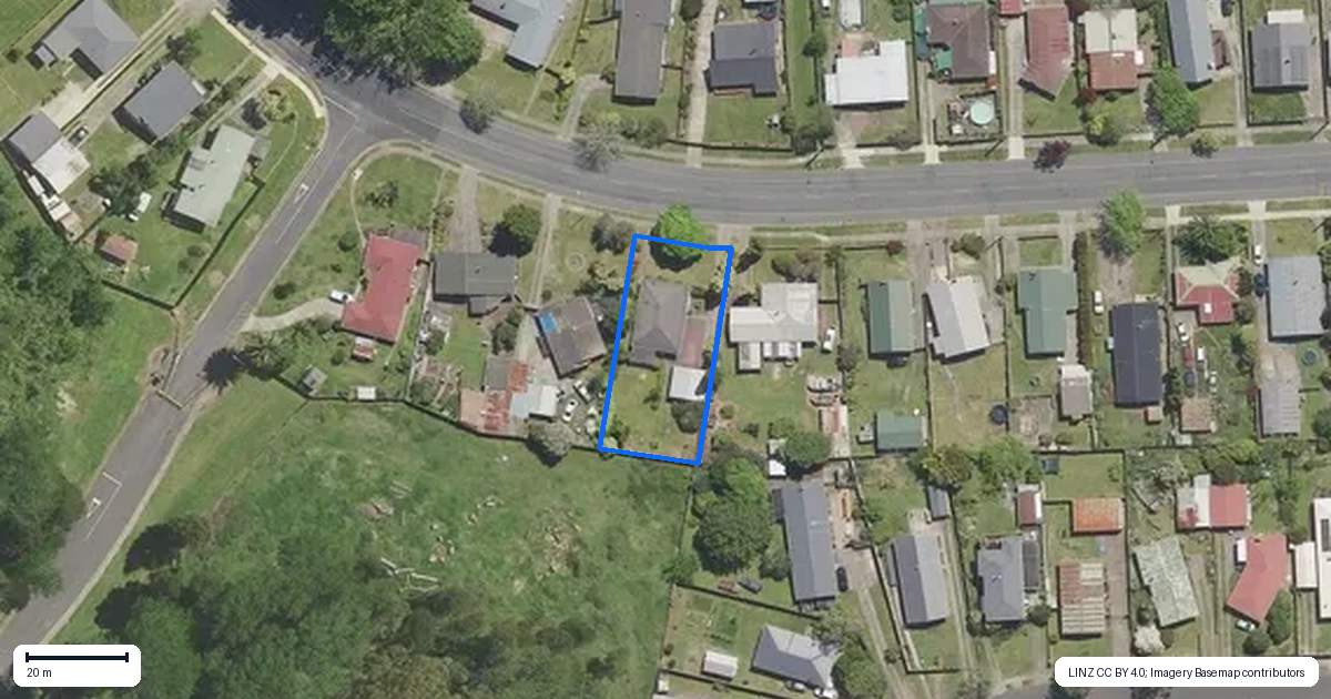 Property context map for 288 River Road, Kawerau