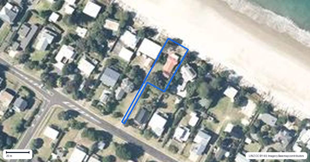 Property context map for 254 Tangiora Avenue, Whangapoua, Coromandel