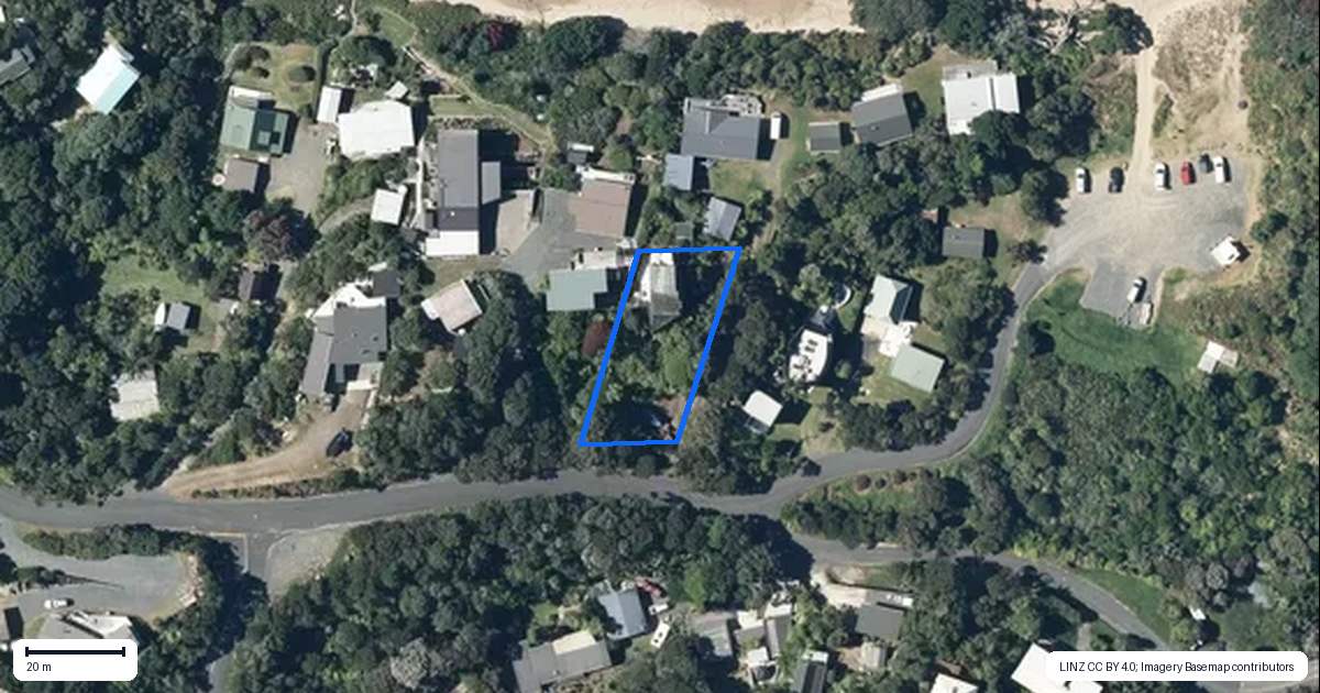 Property context map for 47 Little Bay Drive, Waikawau, Coromandel
