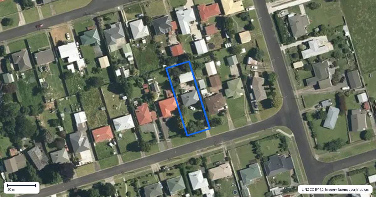 Property context map for 20 Henton Street, Te Aroha