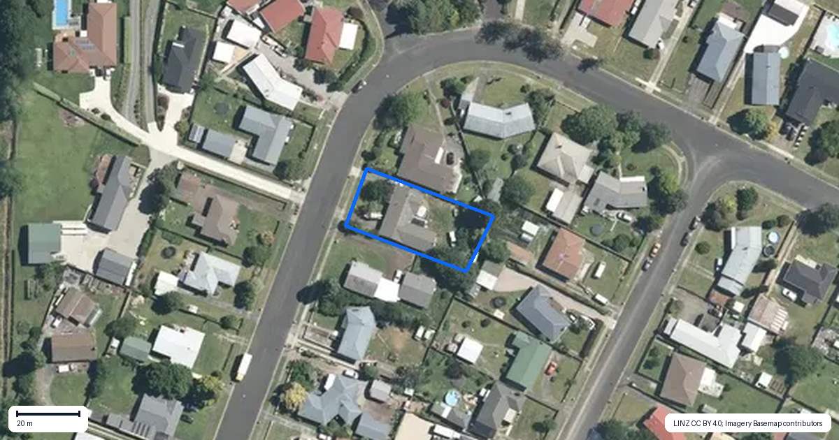 Property context map for 16 Sheffield Street, Matamata