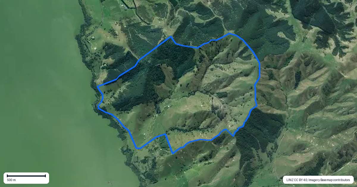 Property context map for 596 Waikare Road, Waerenga, Te Kauwhata