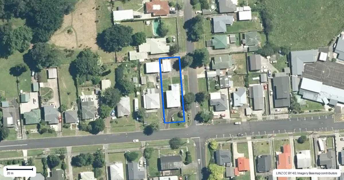 Property context map for 20 Miller Avenue, Paeroa