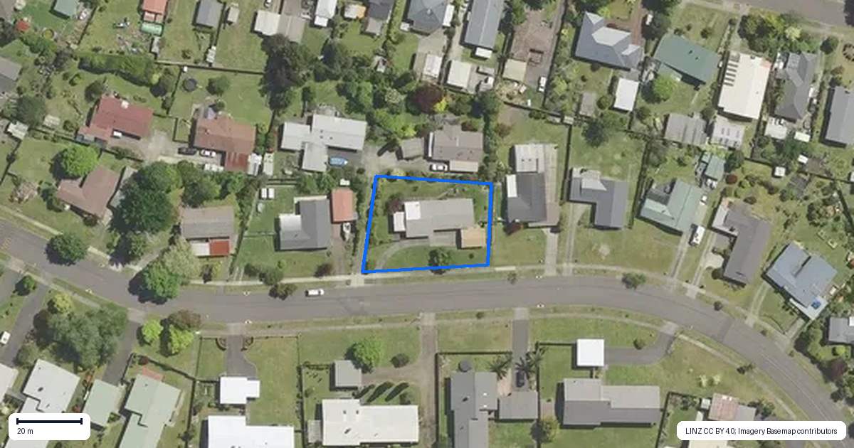 Property context map for 13 Bell Street, Kawerau